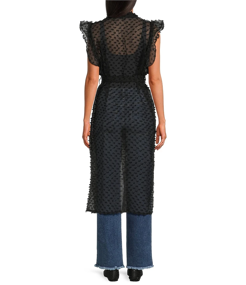 Anna & Ava Tufted Swiss Dot Tie Front Tunic