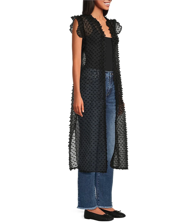 Anna & Ava Tufted Swiss Dot Tie Front Tunic