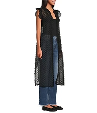 Anna & Ava Tufted Swiss Dot Tie Front Tunic