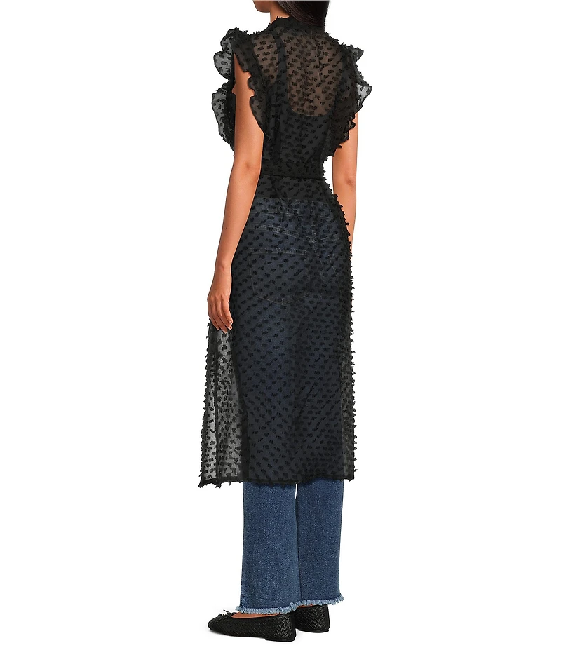 Anna & Ava Tufted Swiss Dot Tie Front Tunic