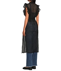 Anna & Ava Tufted Swiss Dot Tie Front Tunic