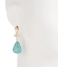 Anna & Ava Turquoise Stone and Pave Drop Earrings