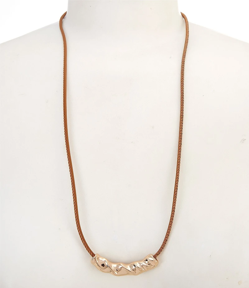 Anna & Ava Twisted Bar Cord Statement Necklace