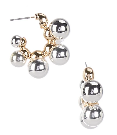 Anna & Ava Two Tone Ball Hoop Earrings