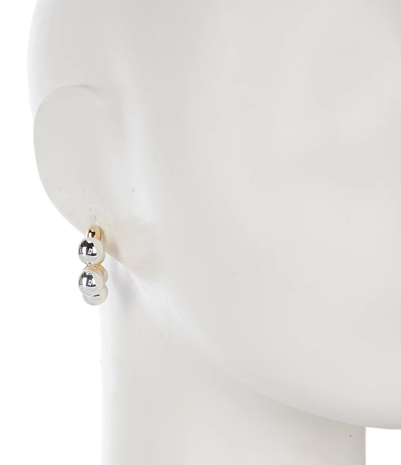 Anna & Ava Two Tone Ball Hoop Earrings