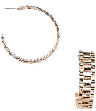 Anna & Ava Watch Chain Hoop Earrings