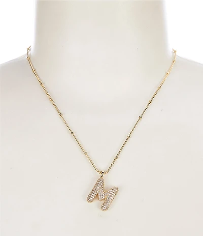 Anna & Ava Waterproof Bubble Initial Letter Short Pendant Necklace