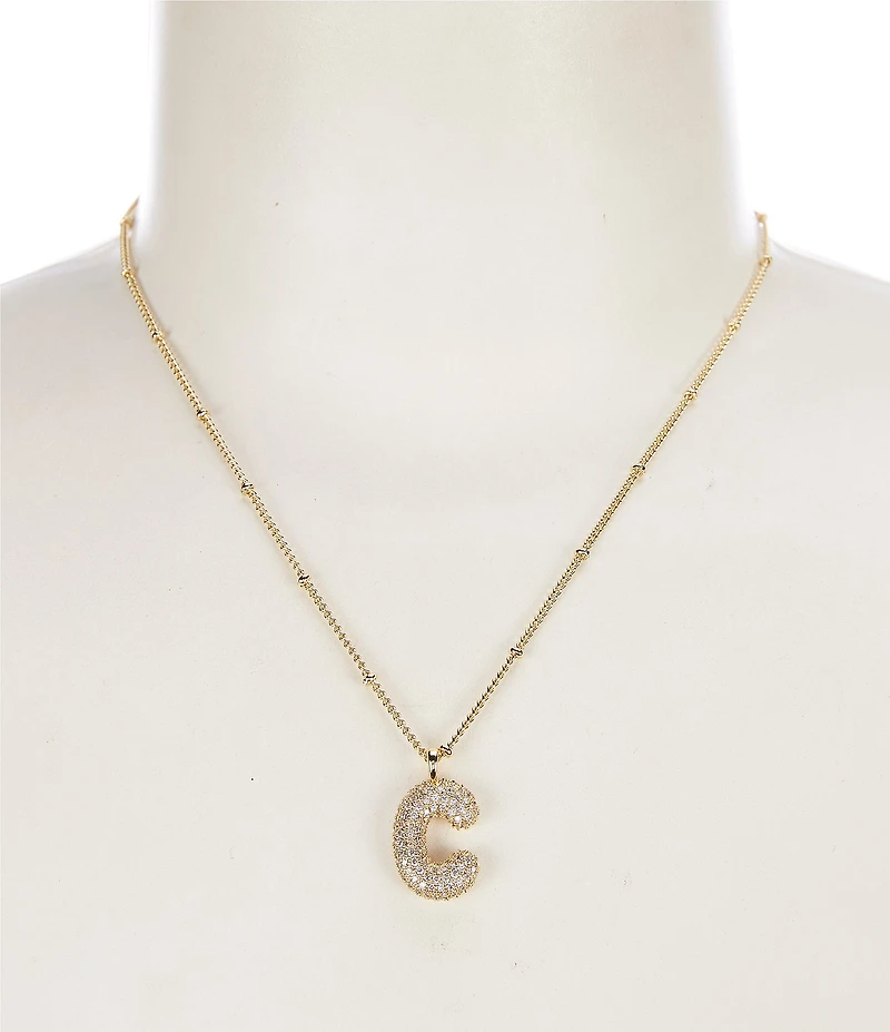 Anna & Ava Waterproof Bubble Initial Letter Short Pendant Necklace