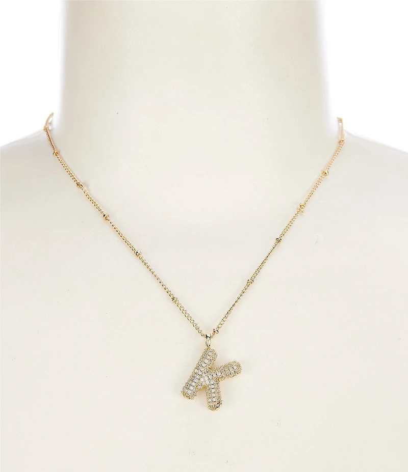 Anna & Ava Waterproof Bubble Initial Letter Short Pendant Necklace