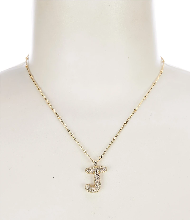 Anna & Ava Waterproof Bubble Initial Letter Short Pendant Necklace