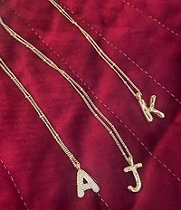 Anna & Ava Waterproof Bubble Initial Letter Short Pendant Necklace