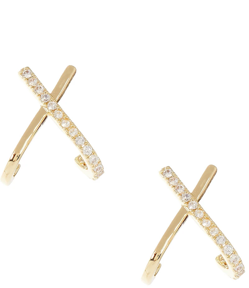 Anna & Ava Waterproof Cubic Zirconia Bar Stud Earrings