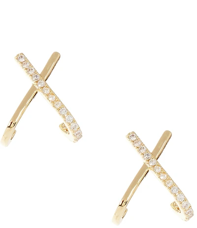Anna & Ava Waterproof Cubic Zirconia Bar Stud Earrings