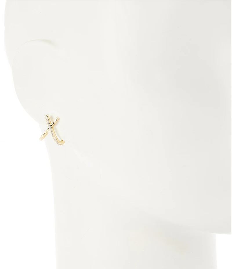 Anna & Ava Waterproof Cubic Zirconia Bar Stud Earrings