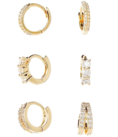 Anna & Ava Waterproof Cubic Zirconia Hoop Earring Set