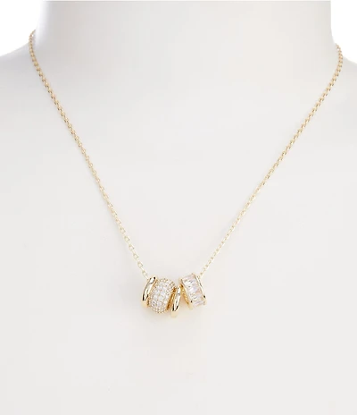 Anna & Ava Waterproof Cubic Zirconia Rondelle Short Pendant Necklace