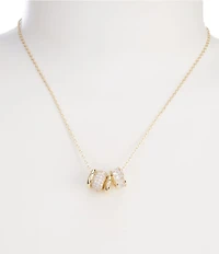 Anna & Ava Waterproof Cubic Zirconia Rondelle Short Pendant Necklace