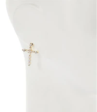 Anna & Ava Waterproof Cubic Zirconia Stone Cross Drop Earrings