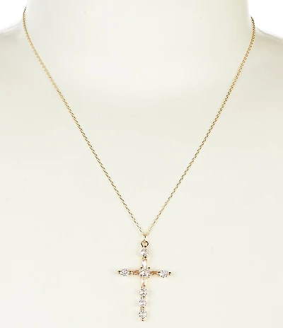 Anna & Ava Waterproof Cubic Zirconia Stone Cross Short Pendant Necklace