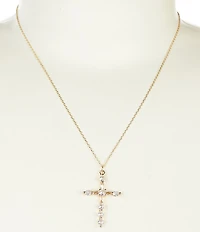 Anna & Ava Waterproof Cubic Zirconia Stone Cross Short Pendant Necklace