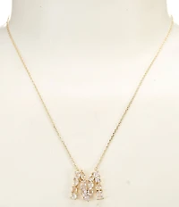 Anna & Ava Waterproof Cubic Zirconia Stone Initial Short Pendant Necklace