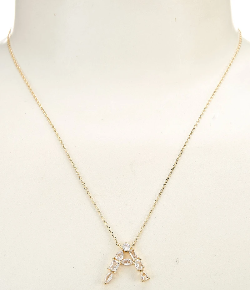 Anna & Ava Waterproof Cubic Zirconia Stone Initial Short Pendant Necklace