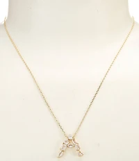 Anna & Ava Waterproof Cubic Zirconia Stone Initial Short Pendant Necklace