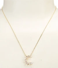 Anna & Ava Waterproof Cubic Zirconia Stone Initial Short Pendant Necklace