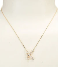 Anna & Ava Waterproof Cubic Zirconia Stone Initial Short Pendant Necklace