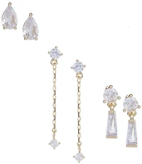 Anna & Ava Waterproof Cubic Zirconia Stone Stud Earring Set