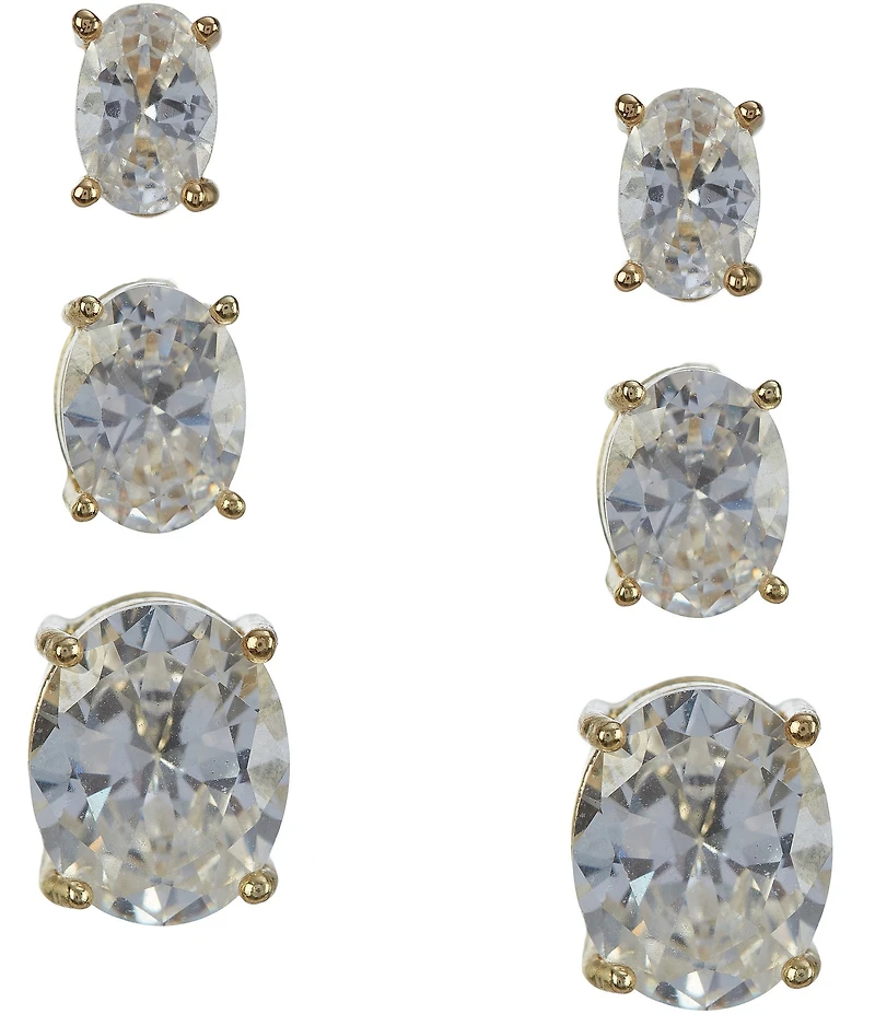 Anna & Ava Waterproof Cubic Zirconia Stone Stud Earring Set