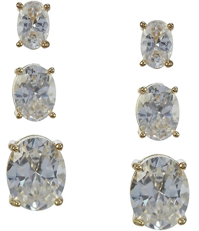 Anna & Ava Waterproof Cubic Zirconia Stone Stud Earring Set