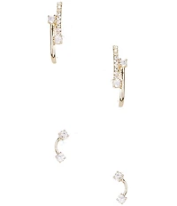 Anna & Ava Waterproof Cubic Zirconia Stones Double Hoop Earrings