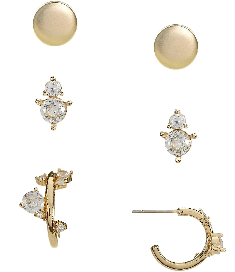 Anna & Ava Waterproof CZ Stones Stud & Hoop Earring Set