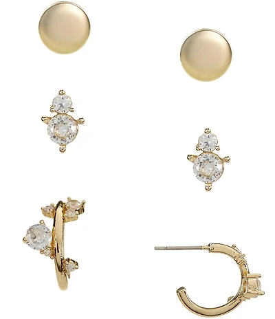 Anna & Ava Waterproof CZ Stones Stud & Hoop Earring Set