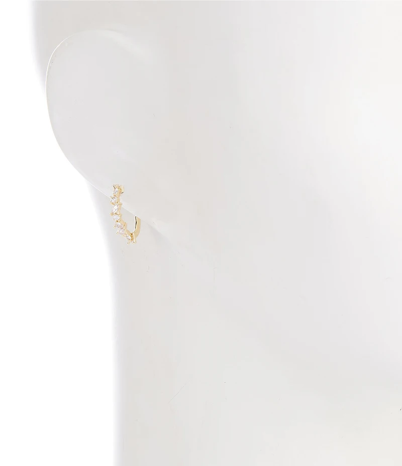 Anna & Ava Waterproof Delicate Cubic Zirconia Stone Hoop Earrings