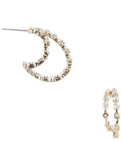 Anna & Ava Waterproof Double Cubic Zirconia Stone Hoop Earrings