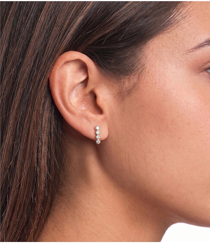 Anna & Ava Waterproof Double Hoop And Bar Stud Earring Set