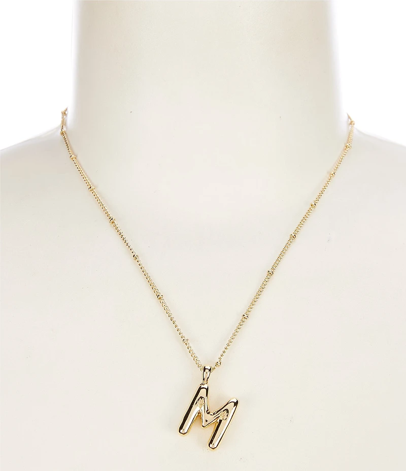 Anna & Ava Waterproof Gold Bubble Initial Letter Short Pendant Necklace