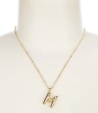 Anna & Ava Waterproof Gold Bubble Initial Letter Short Pendant Necklace