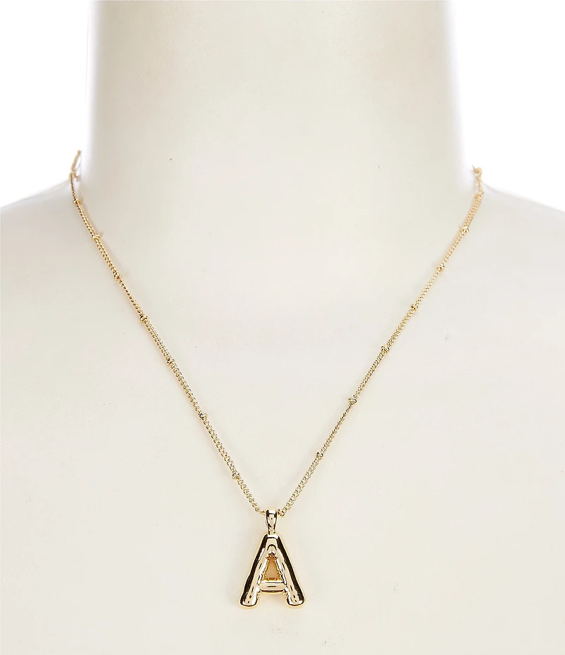 Anna & Ava Waterproof Gold Bubble Initial Letter Short Pendant Necklace