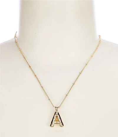 Anna & Ava Waterproof Gold Bubble Initial Letter Short Pendant Necklace
