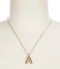 Anna & Ava Waterproof Gold Bubble Initial Letter Short Pendant Necklace