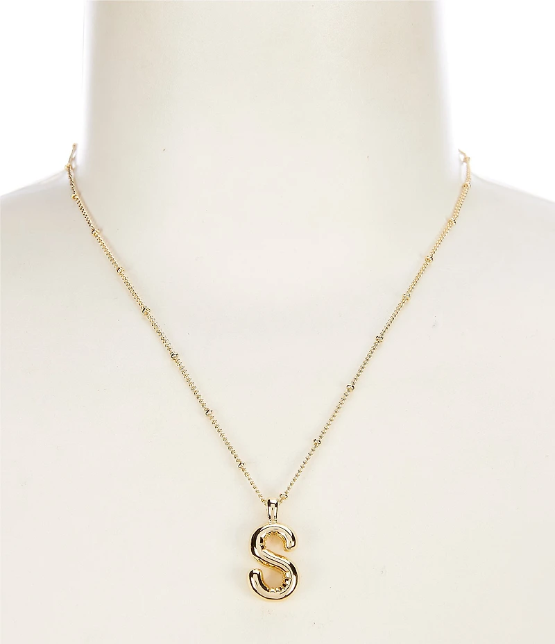 Anna & Ava Waterproof Gold Bubble Initial Letter Short Pendant Necklace