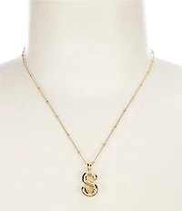 Anna & Ava Waterproof Gold Bubble Initial Letter Short Pendant Necklace
