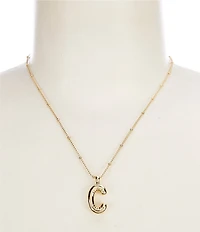 Anna & Ava Waterproof Gold Bubble Initial Letter Short Pendant Necklace