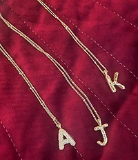 Anna & Ava Waterproof Gold Bubble Initial Letter Short Pendant Necklace