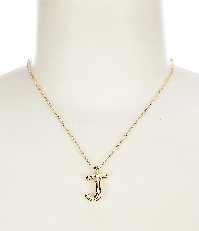 Anna & Ava Waterproof Gold Bubble Initial Letter Short Pendant Necklace