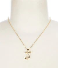Anna & Ava Waterproof Gold Bubble Initial Letter Short Pendant Necklace