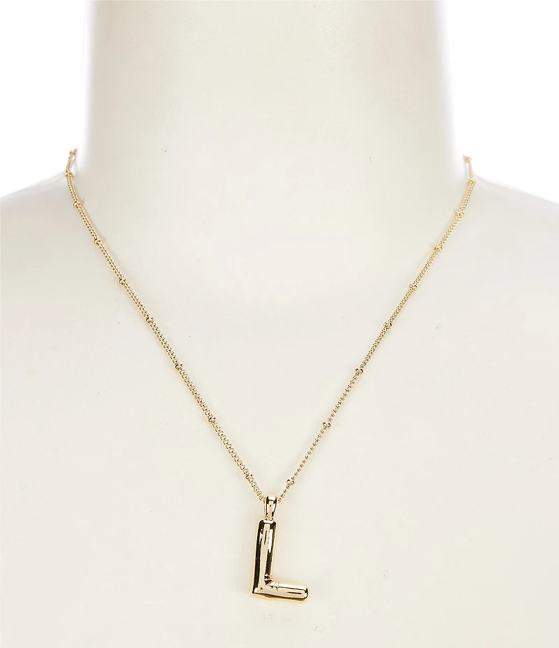 Anna & Ava Waterproof Gold Bubble Initial Letter Short Pendant Necklace